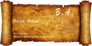Boza Ádám névjegykártya